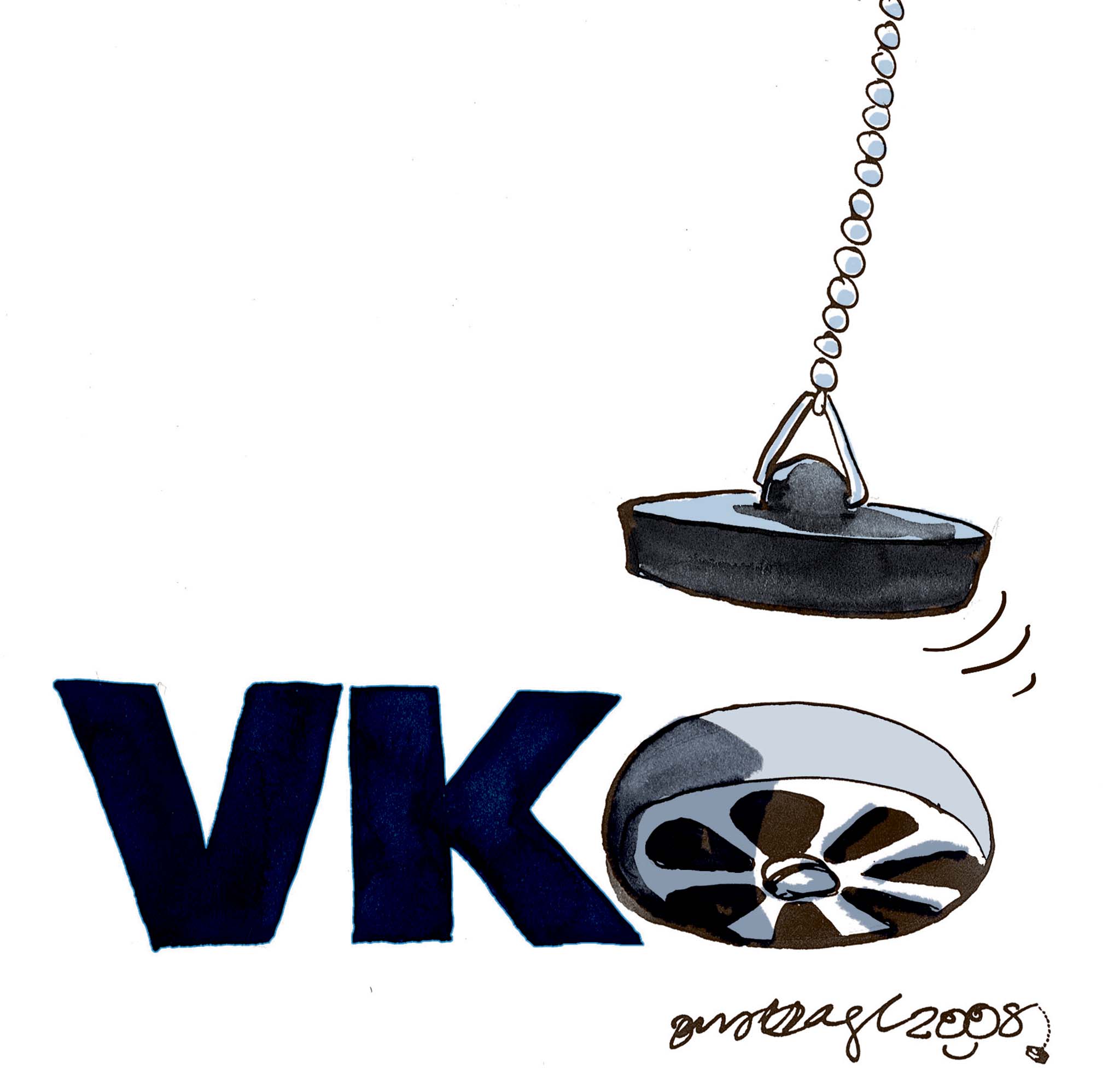 Satire tegning: For første gang i lang tid viser en meningsmåling, at VKO-flertallet er væk.