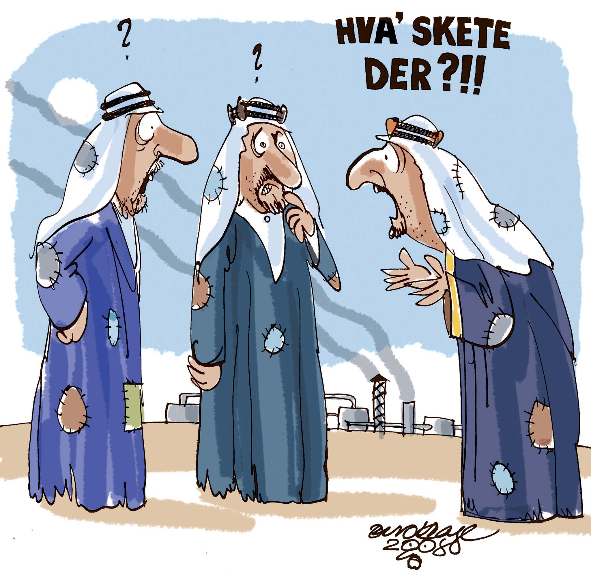 Satire tegning: Al Gore foreslår, at USA afskaffer olien som energikilde i løbet af ti år.