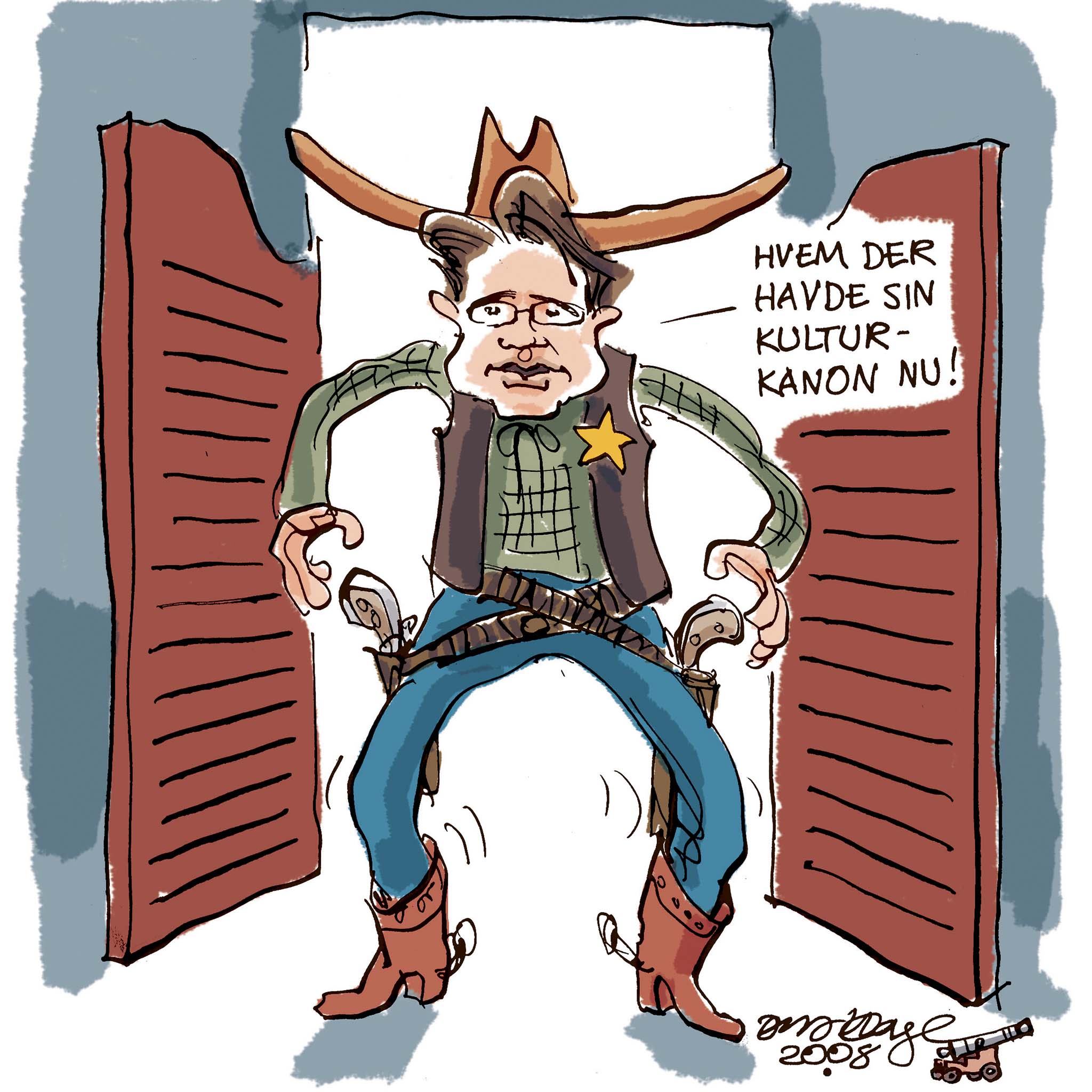 Satire tegning: Den nye justitsminister er blevet kastet ud i en helt ny rolle.