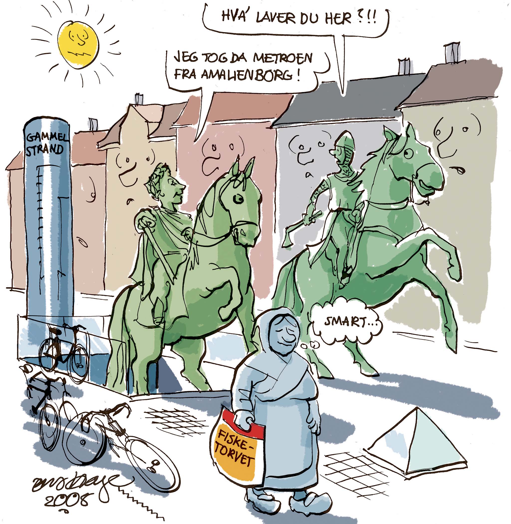 Satire tegning: Metro-byggeriet kender snart ingen grænser.