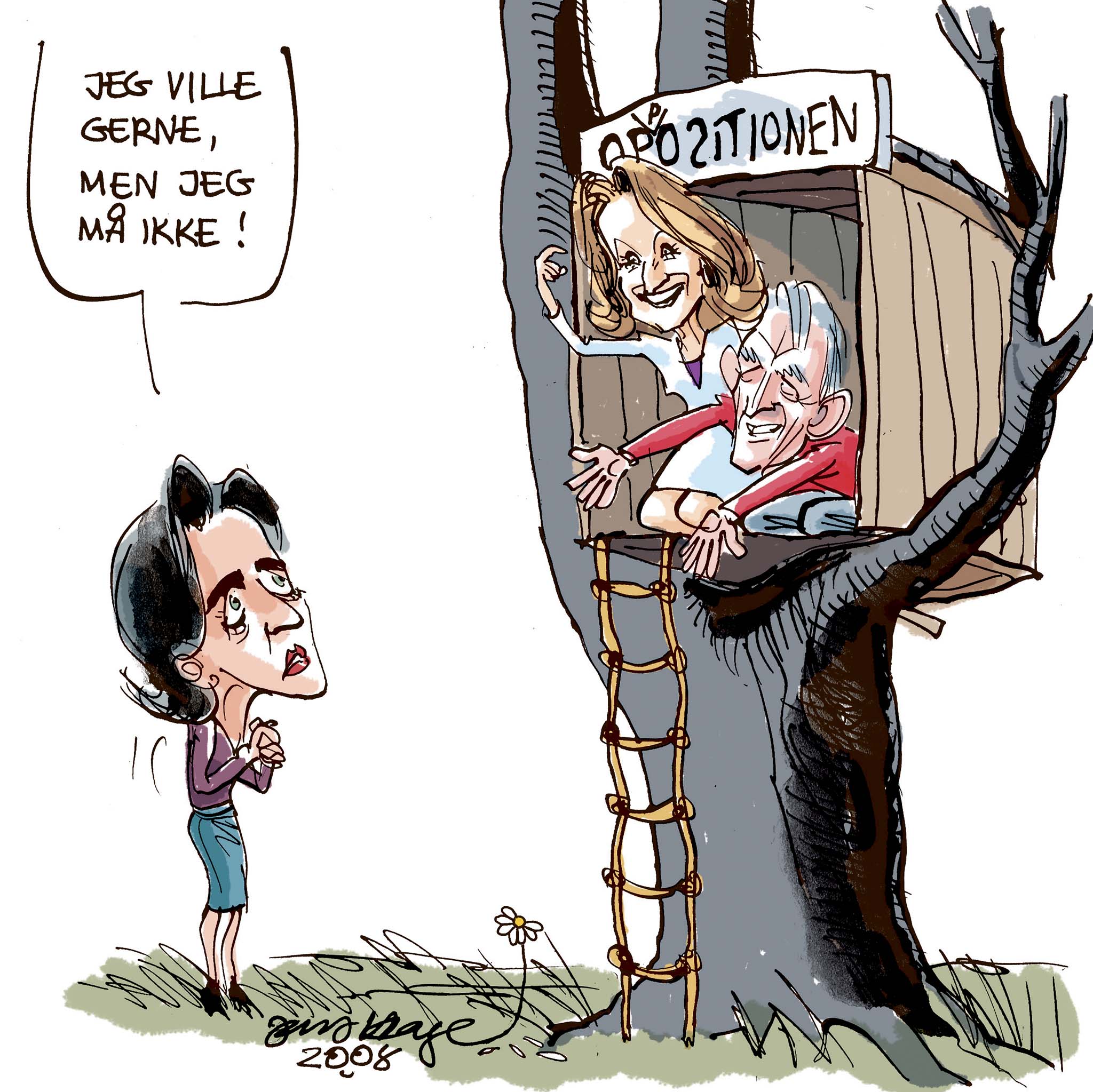 Satire tegning: Nu kan vi kende de radikale igen.