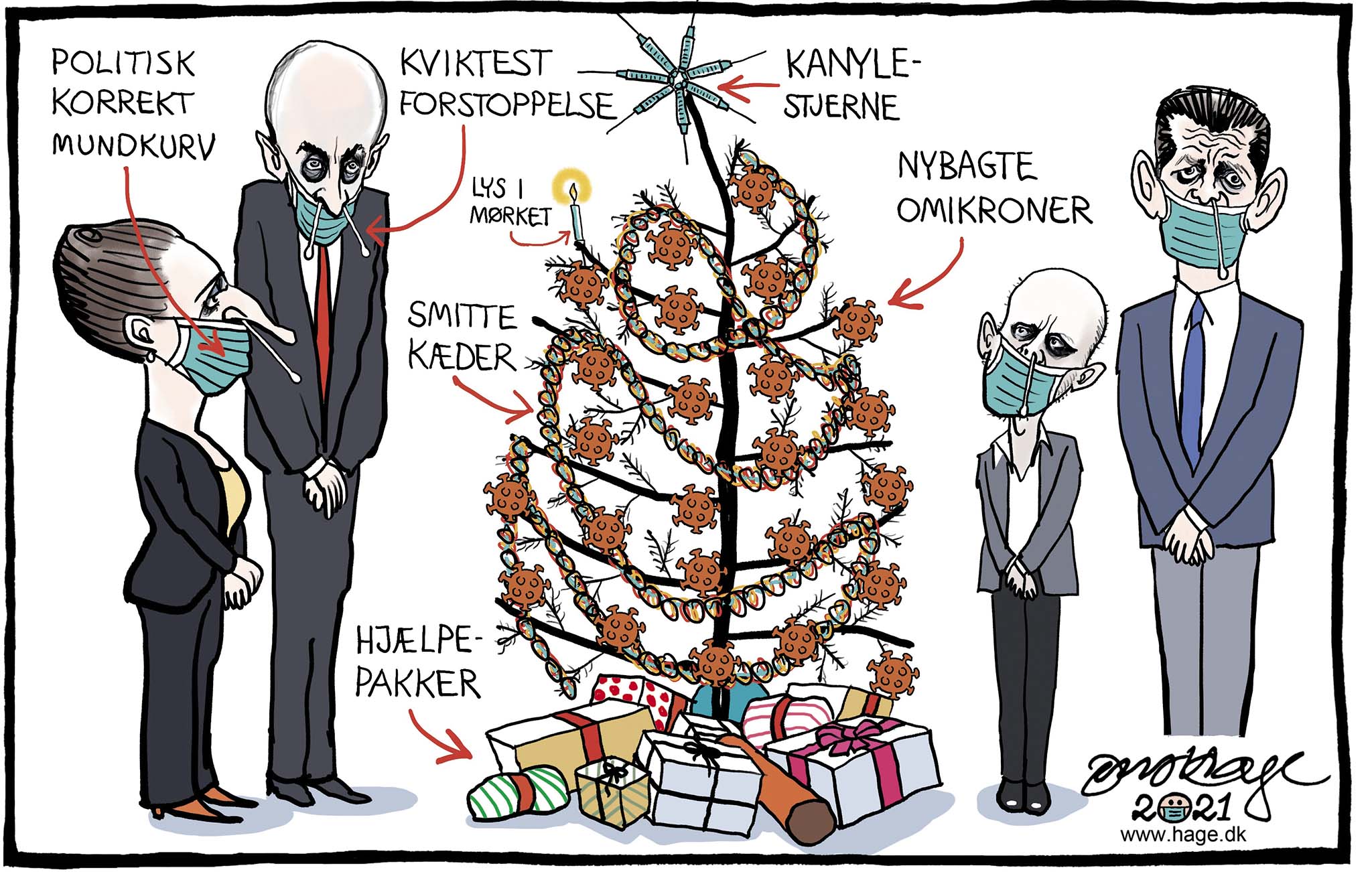 Satire tegning: Også i år bliver det lidt anderledes, end det plejer.
