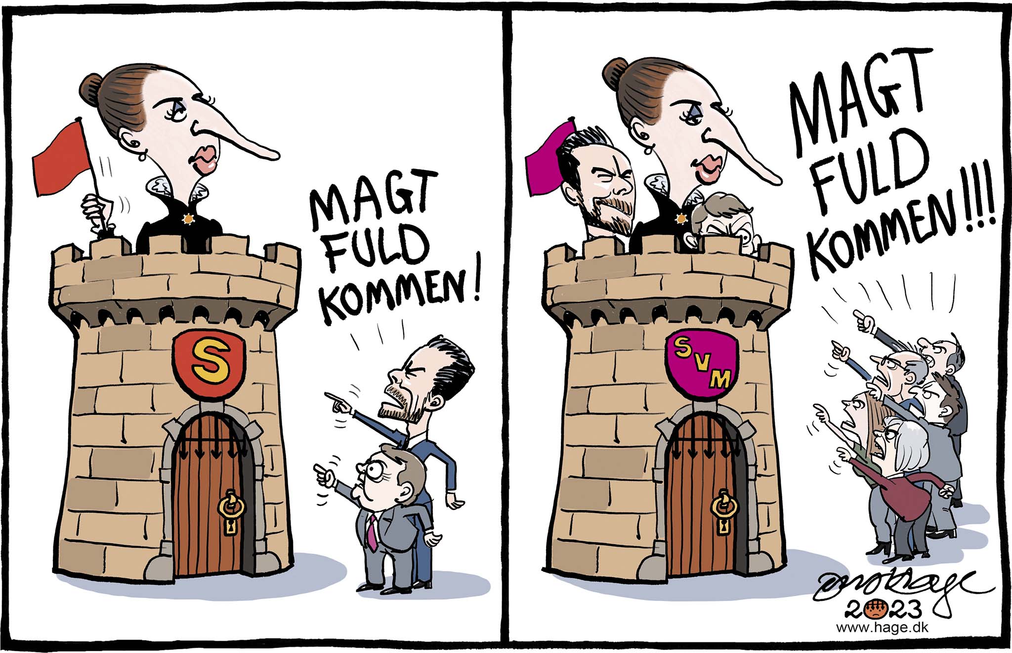 Satire tegning: Ikke meget har ændret sig, siden den nye regering tog over.