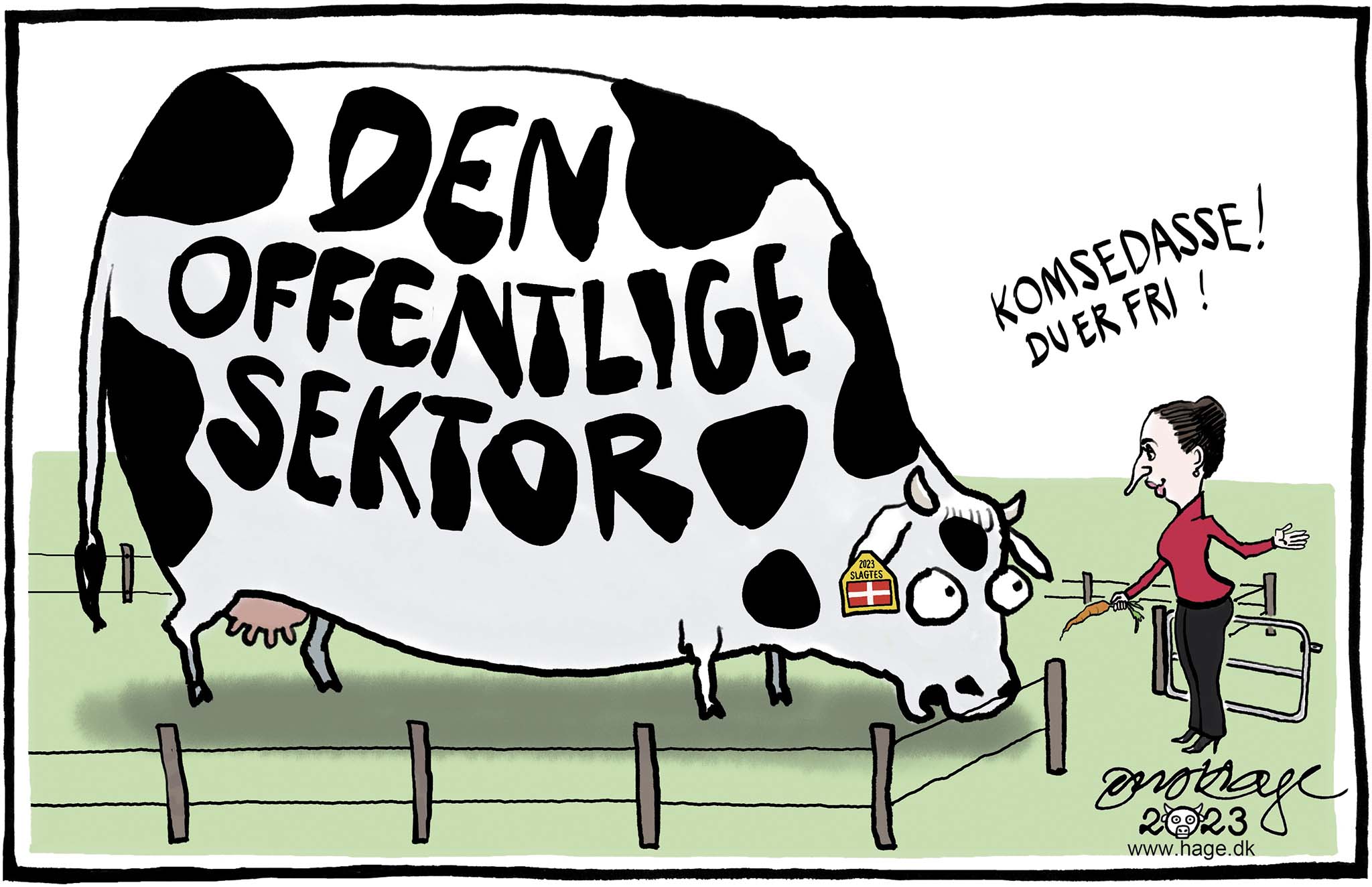Satire tegning: Regeringen arbejder på gennemgribende ændringer af hele vores velfærdssamfund.