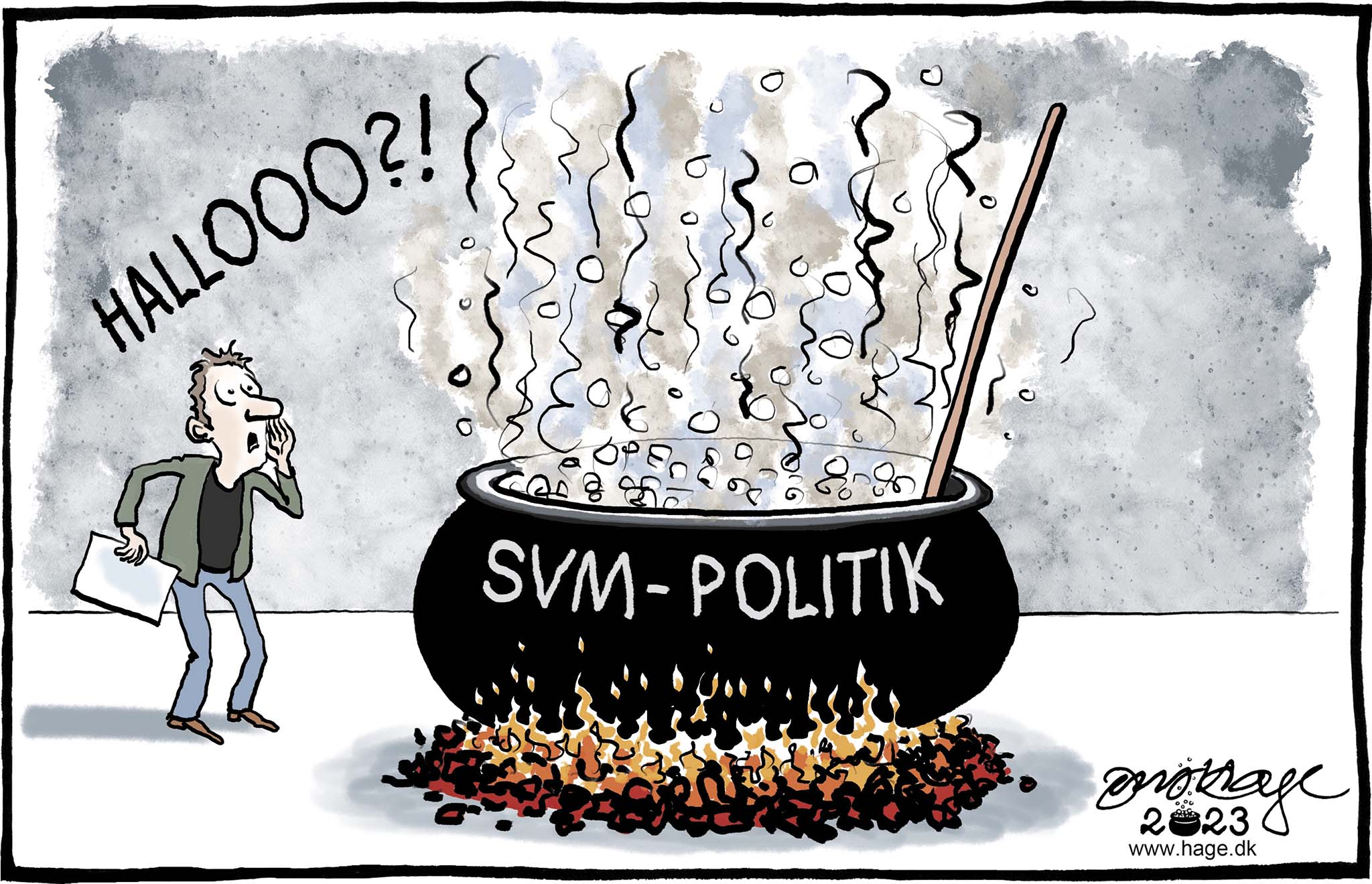 Satire tegning: Ingen ved rigtigt, hvad der foregår i regeringen.