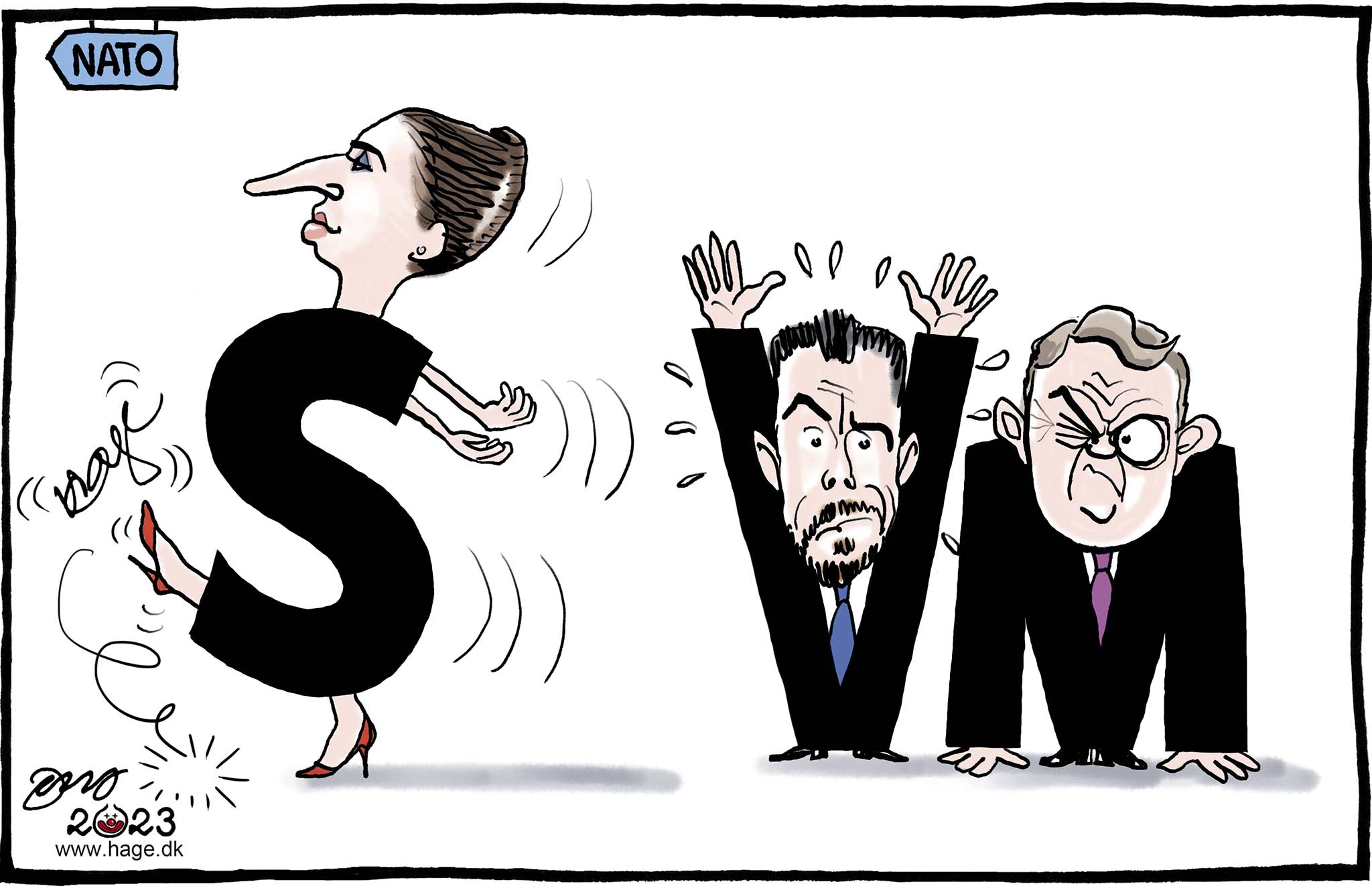 Satire tegning: En række sager har skabt usikkerhed om vores ellers så viljefaste regering.