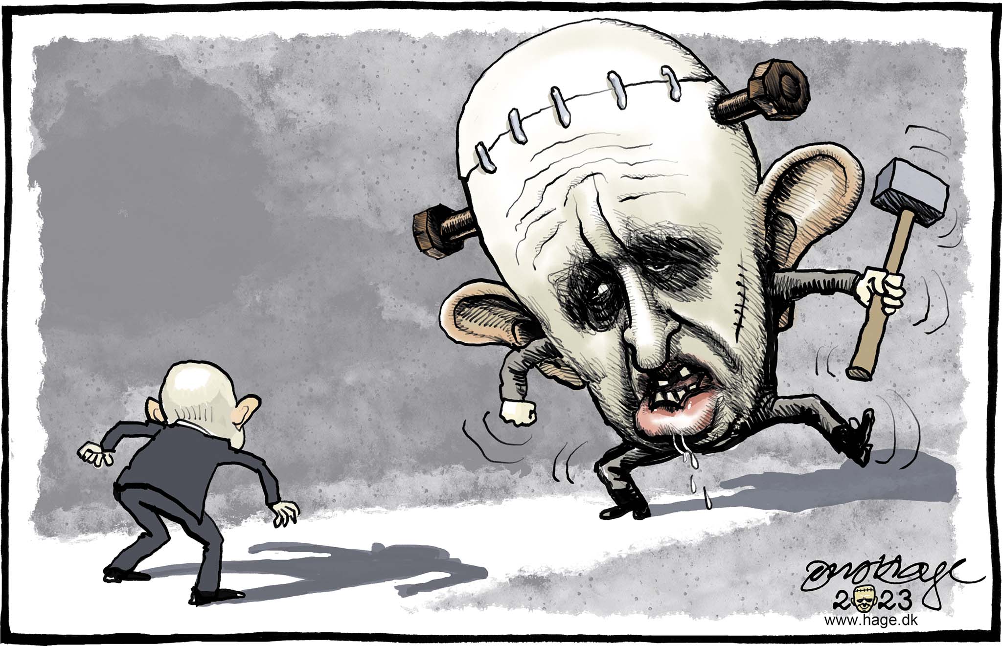 Satire tegning: Situationen i Rusland udvikler sig hurtigt nu.