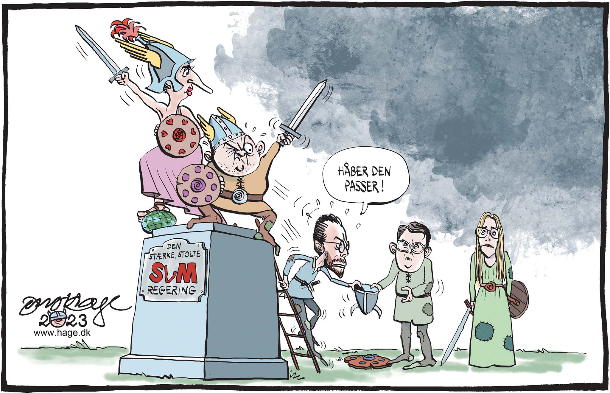 Satire tegning: Jakob Ellemann forlader dansk politik.