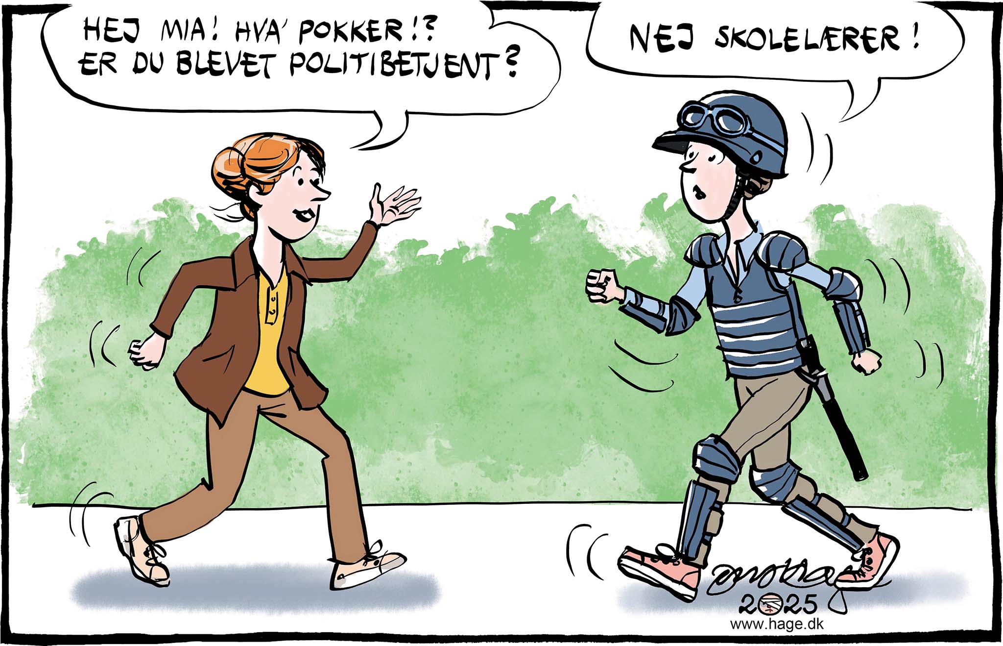 Satire tegning: Volden stiger i Folkeskolen .