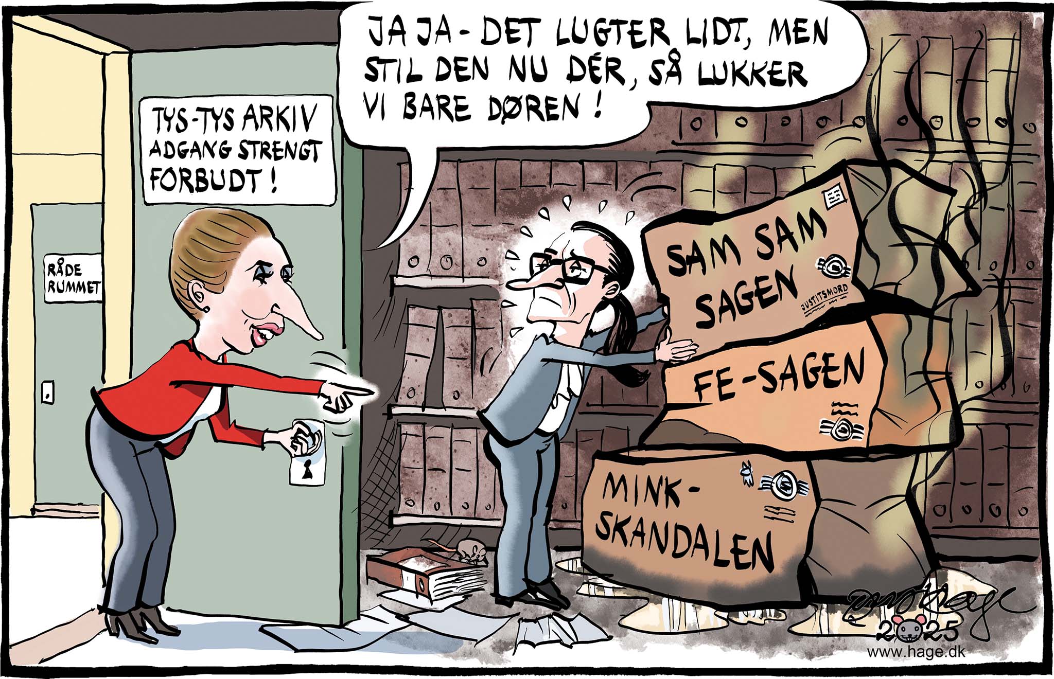 Satire tegning: Der er nu igen lagt op til en tilbundsgående politisk kulegravning.