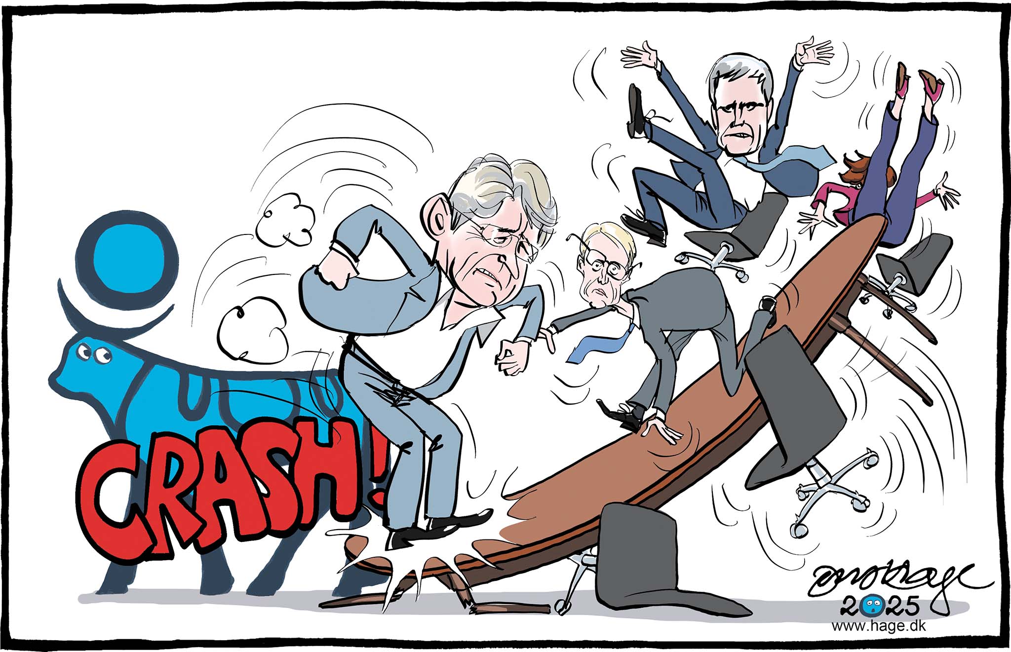 Satire tegning: Lars Rebien Sørensen har netop ændret på ledelsen i Novo Nordisk.