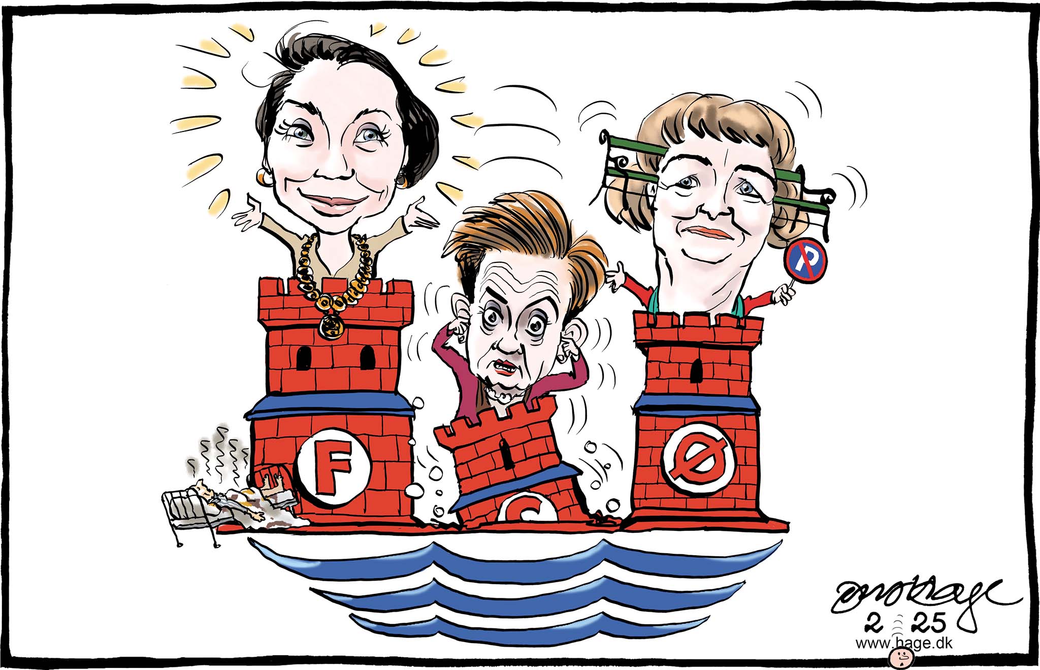 Satire tegning: Over hundrede års socialdemokratisk bystyre i København er slut.