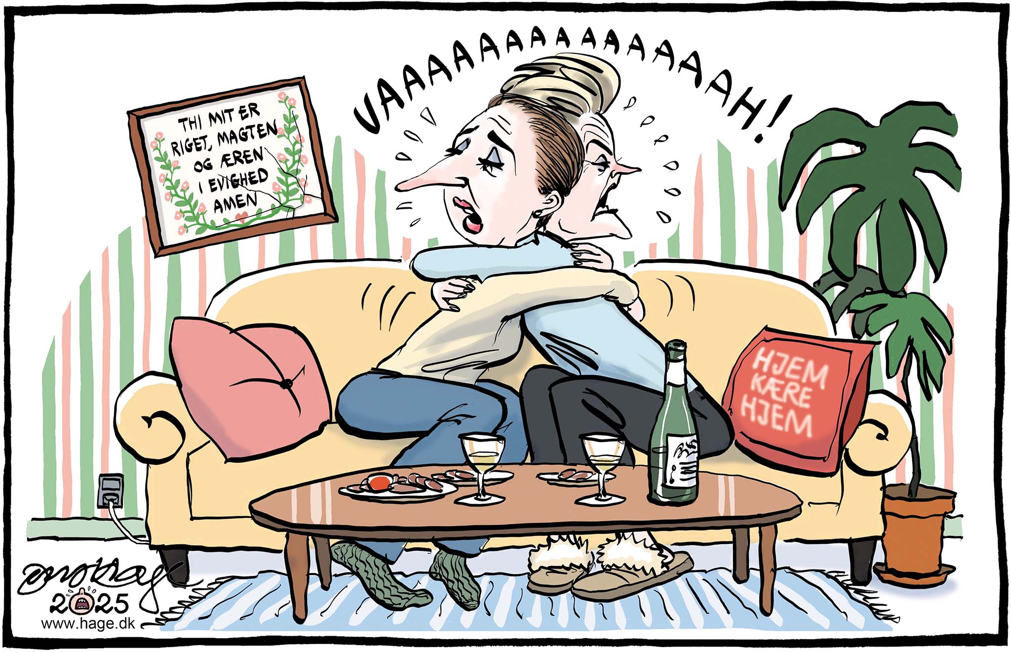 Satire tegning: Der er intet som et fredfyldt sommerhus, når verden går én imod.