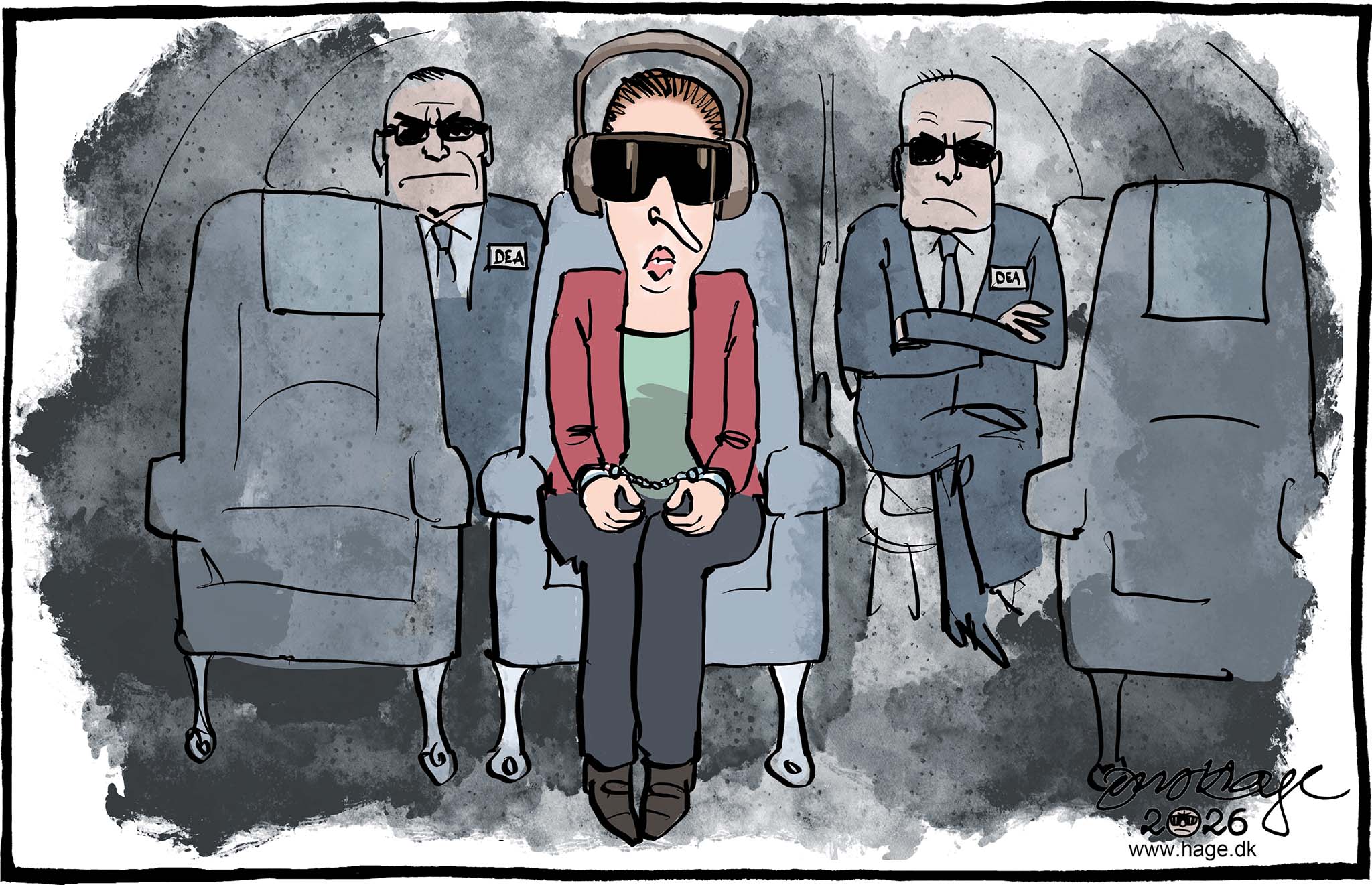 Satire tegning: Efter USAs arrestation af Venezuelas præsident  er bekymringen for Grønlands skæbne vokset.