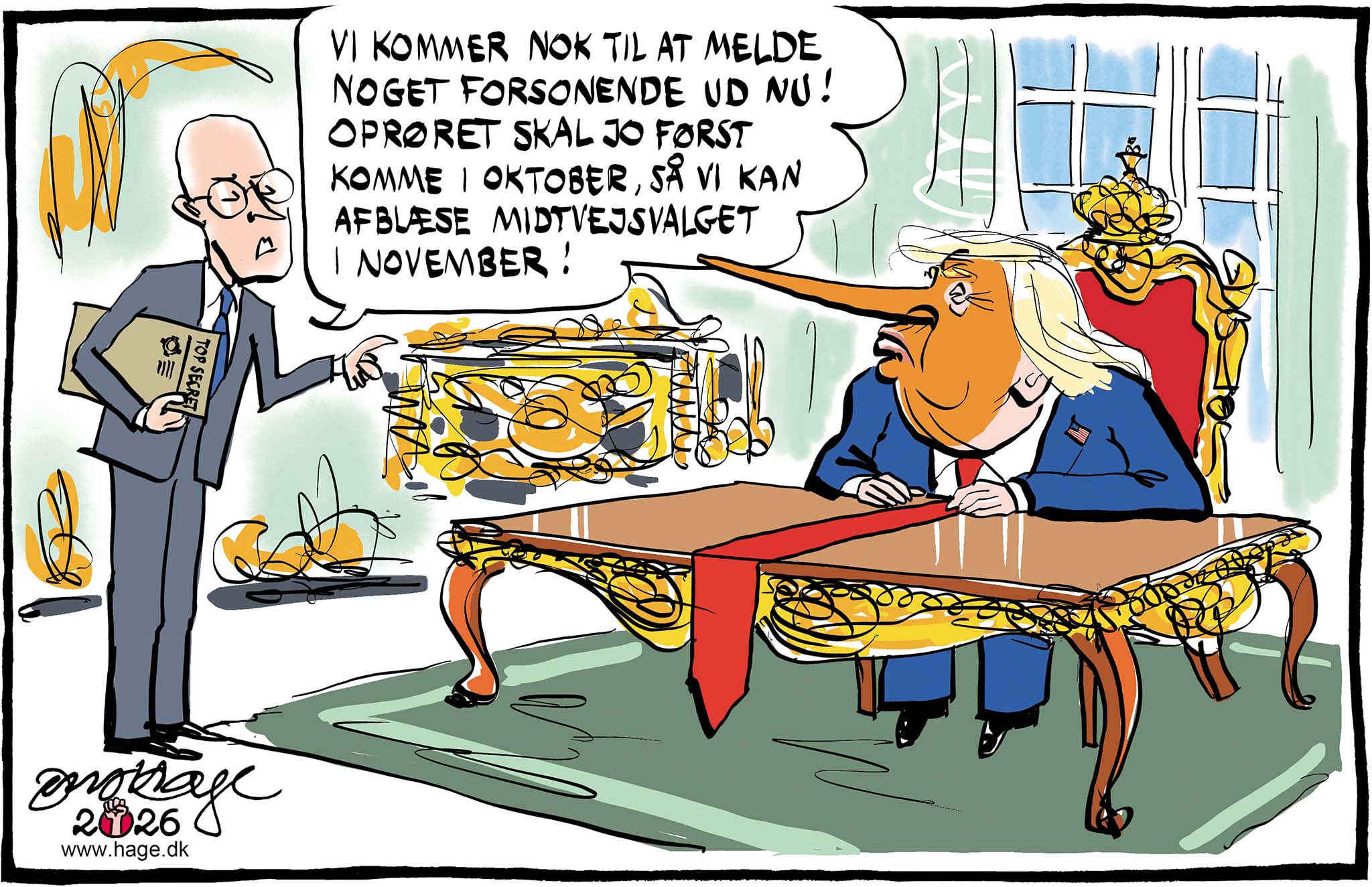 Satire tegning: Et ramaskrig har rejst sig i USA over ICE's brutale fremfærd.