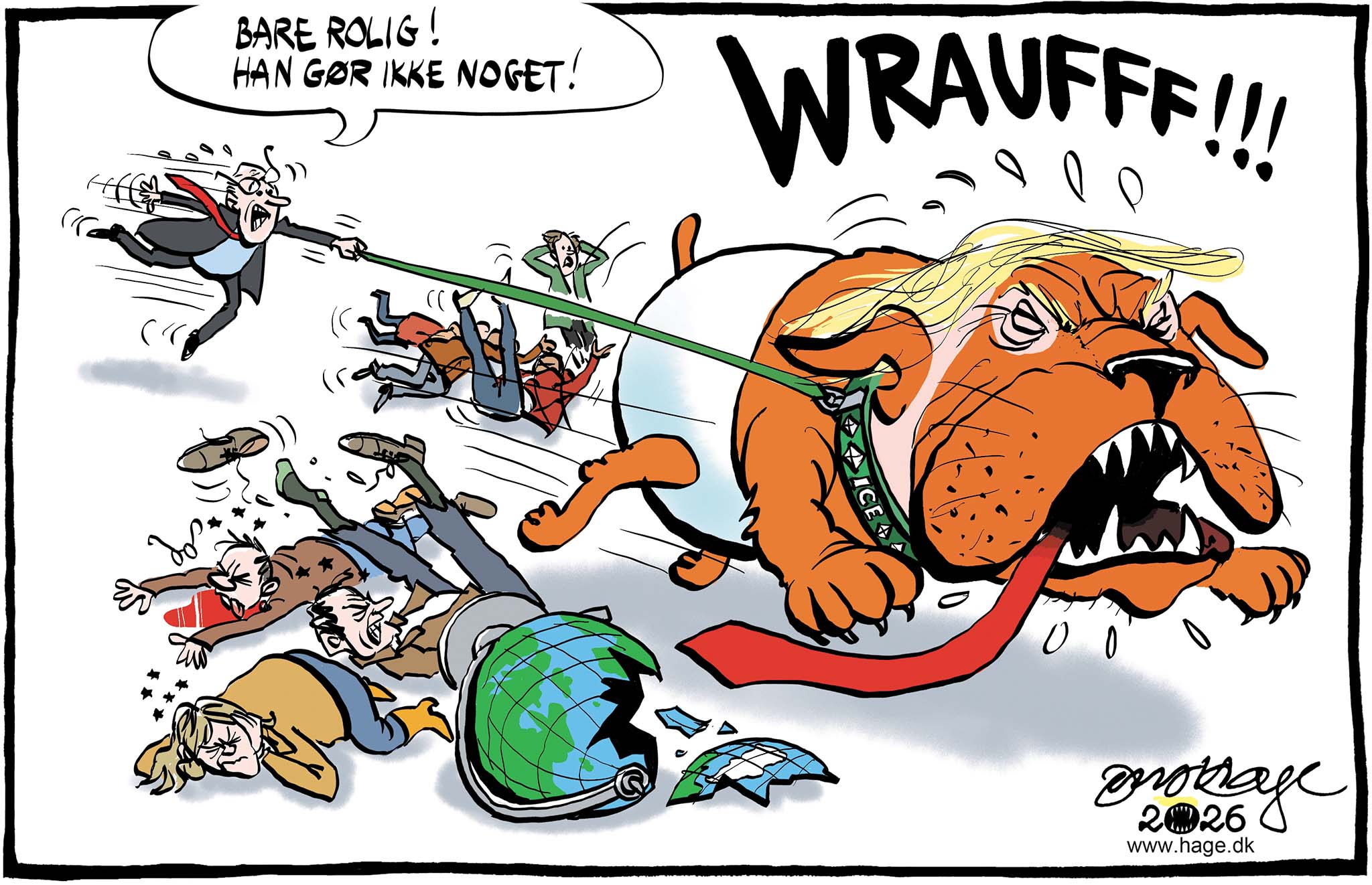 Satire tegning: Trods flertallet i den amerikanske Kongres, hører man ikke meget fra de republikanske politikere.