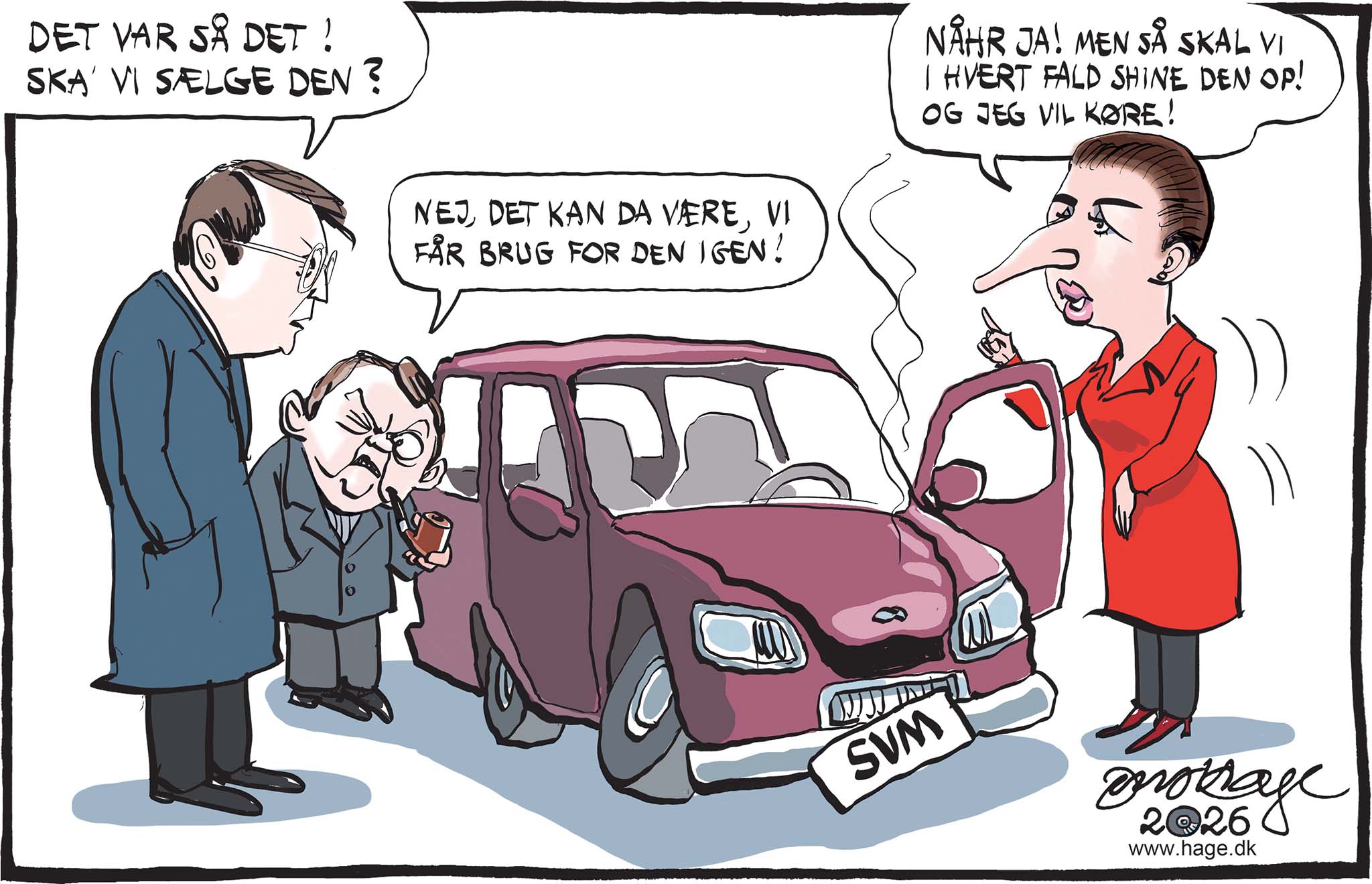 Satire tegning: Alt er oppe i luften inden valget.