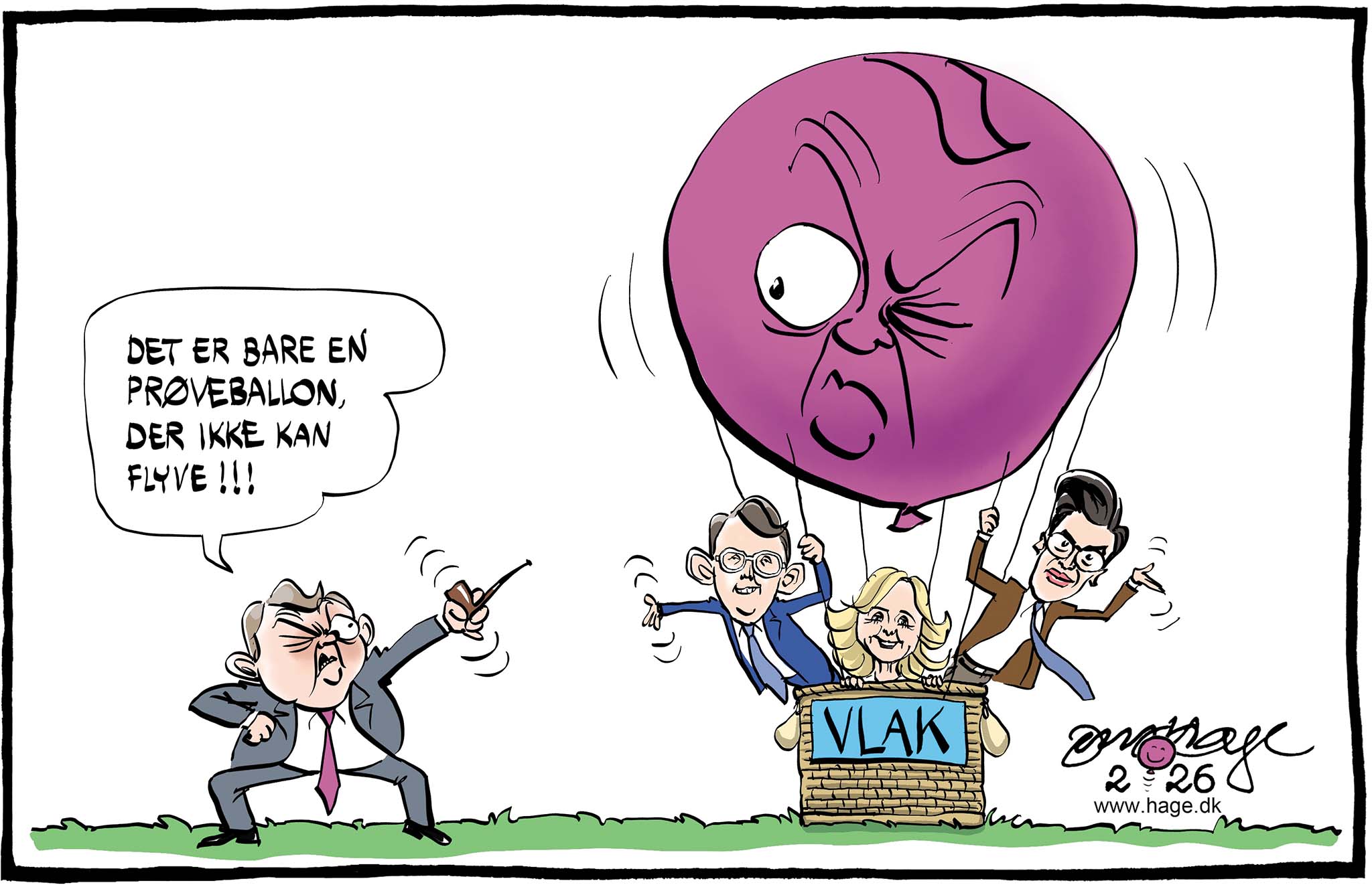 Satire tegning: Troels Lund kom med et regeringsoplæg – helt efter Lars Løkkes hoved, men uden ham.