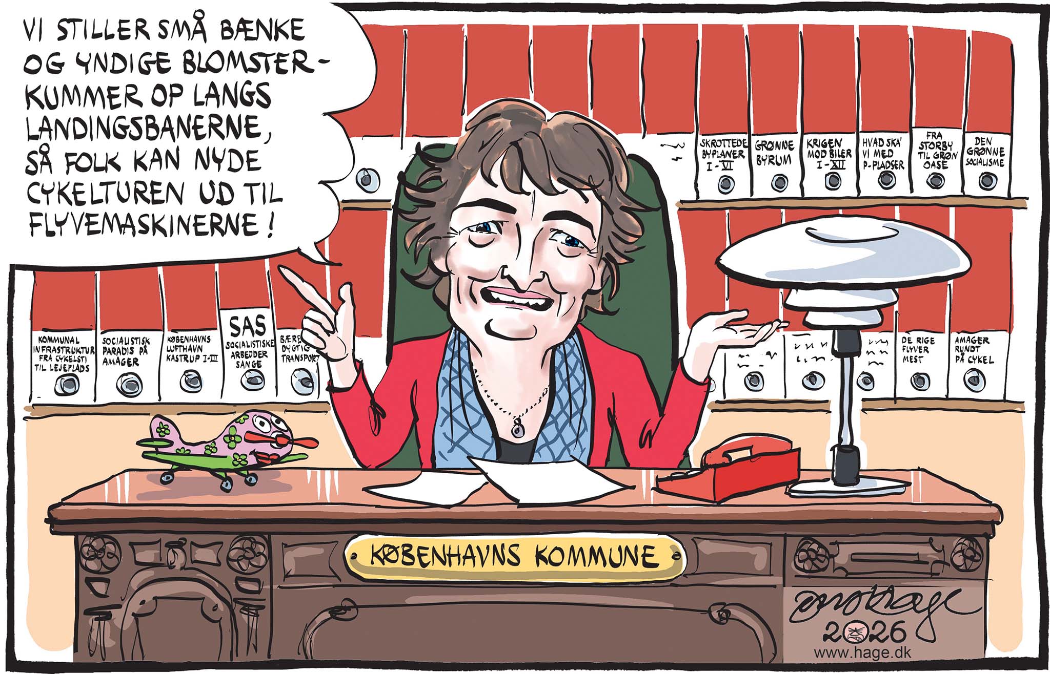 Satire tegning: SAS' store ambitioner vil stille enorme krav til den kommunale infrastruktur.